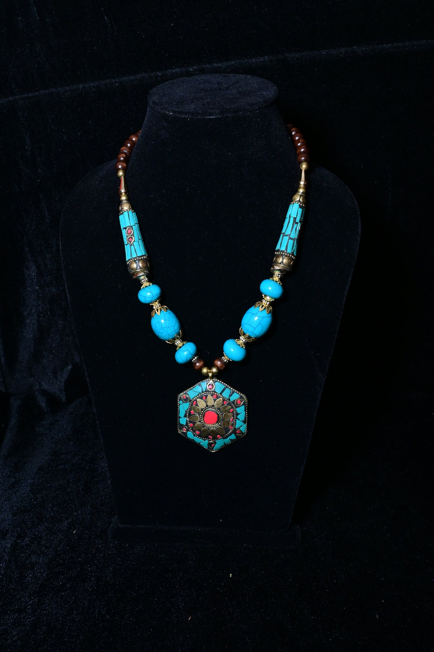 Hexagon Tribal Pendant Necklace