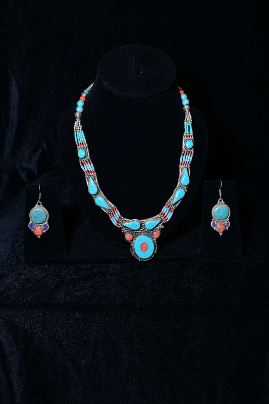 Turquoise Tibetan Jewelry Set