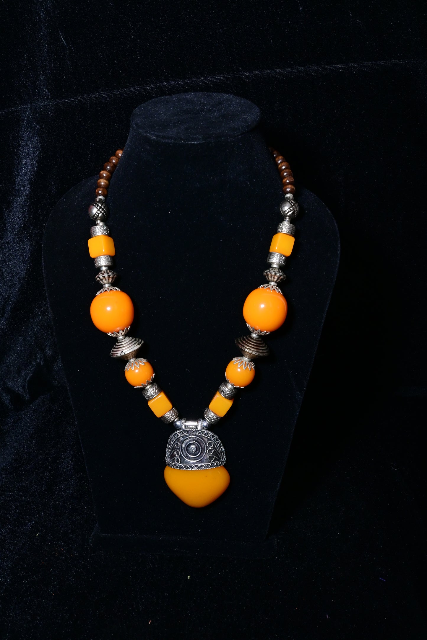 Tribal Stone Pendant Statement Necklace