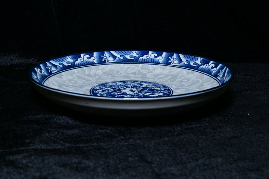 Blue Floral Ceramic Serving Plate