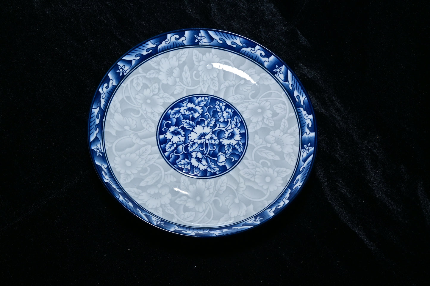 Blue Floral Ceramic Serving Plate