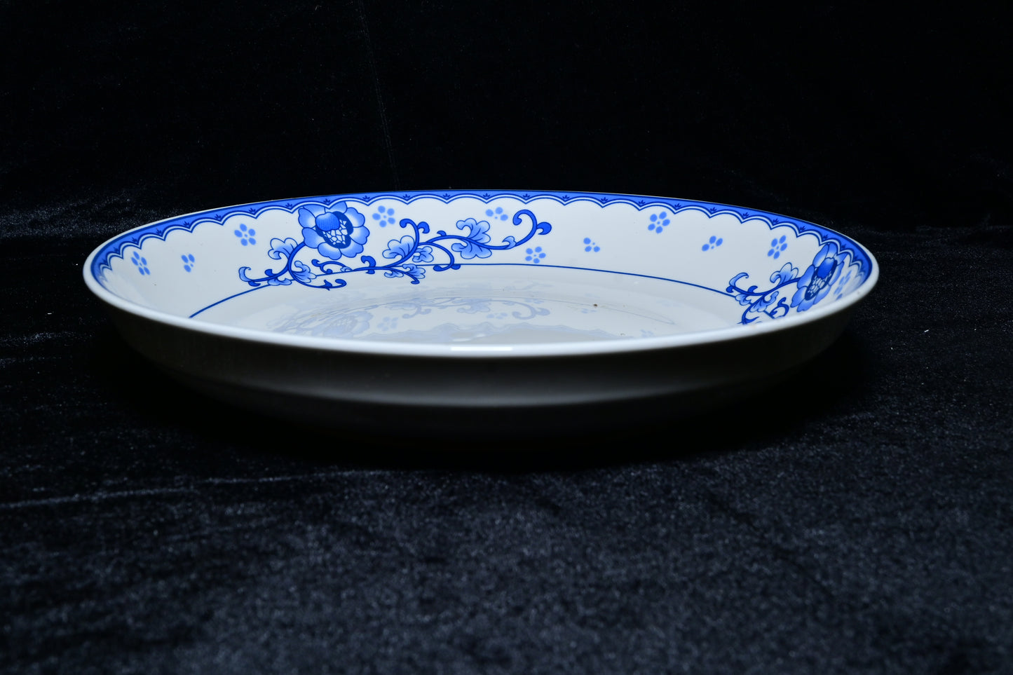 Blue Floral Ceramic Serving Plate