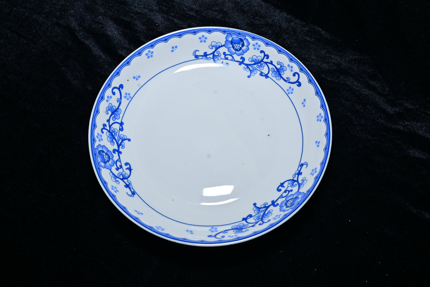 Blue Floral Ceramic Serving Plate