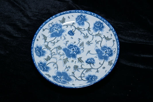 Blue Floral Ceramic Serving Plate