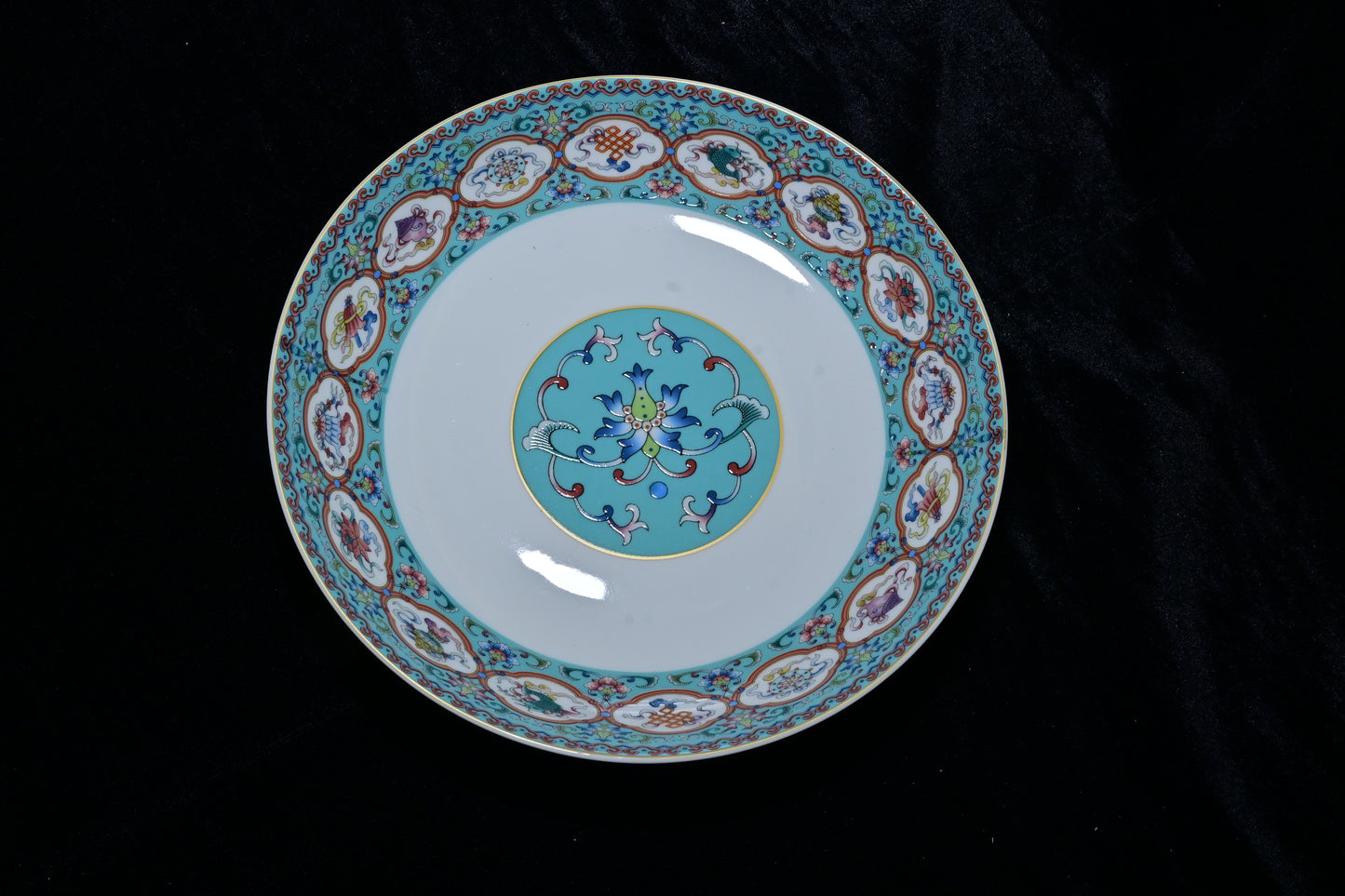 Tibetan Auspicious Symbol Ceramic Plate