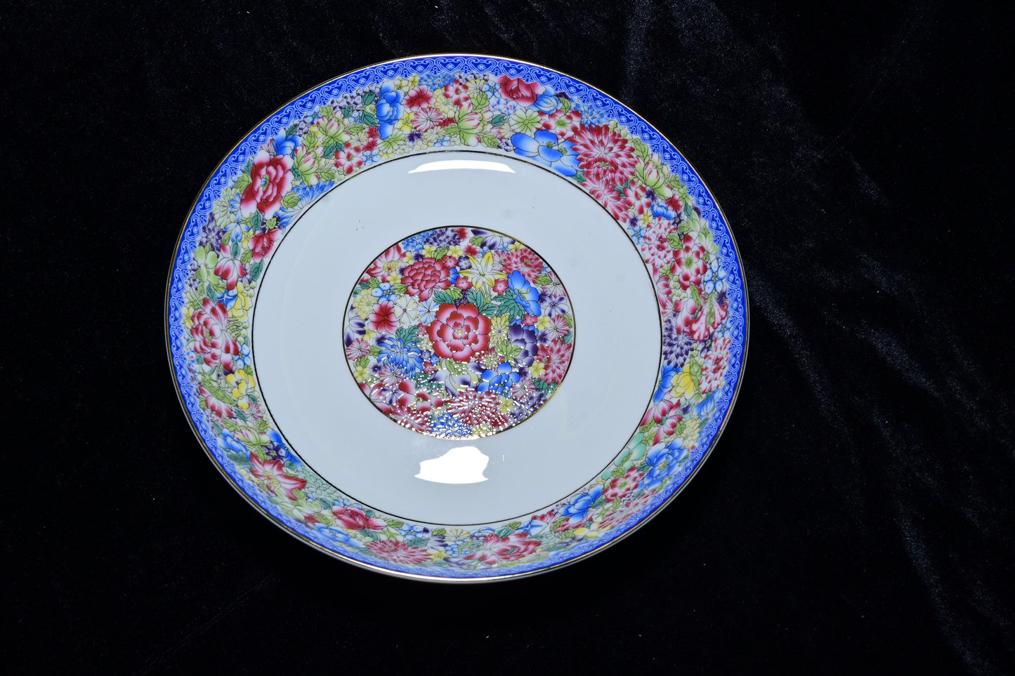 Multicolor Floral Ceramic Serving Plate