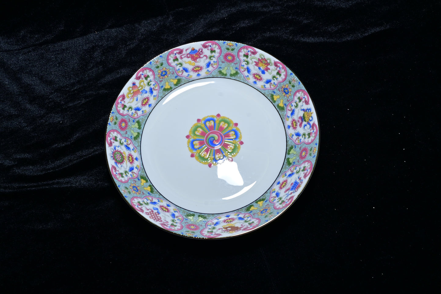Multicolor Floral Ceramic Serving Plate