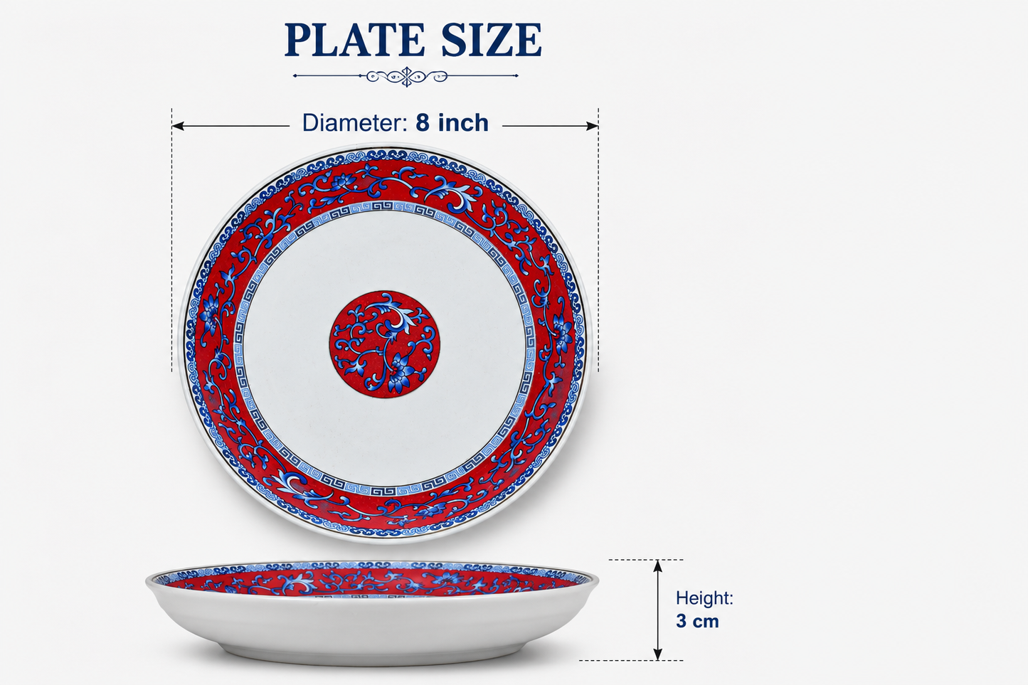 Red Decorative Ceramic Serving Plate