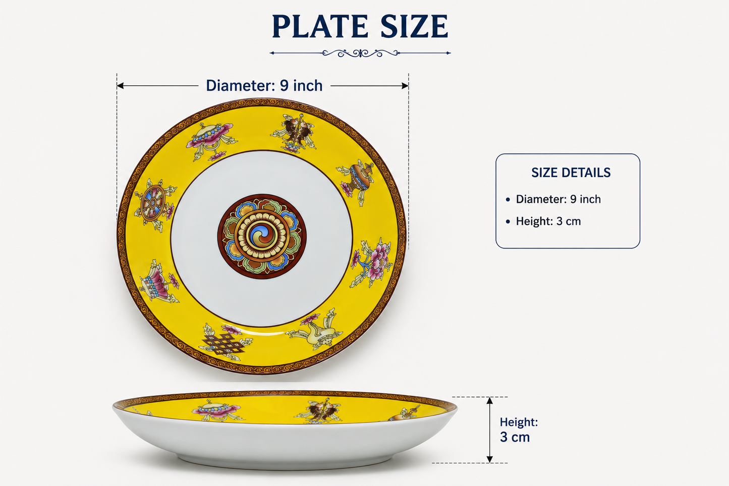 Yellow Decorative Ceramic Serving Plate
