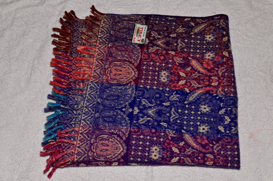 Multicolor Tibet Yak Wool Patterned Shawl