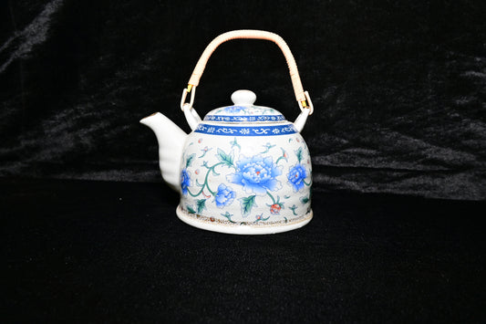 Blue Floral Ceramic Teapot with Infuser