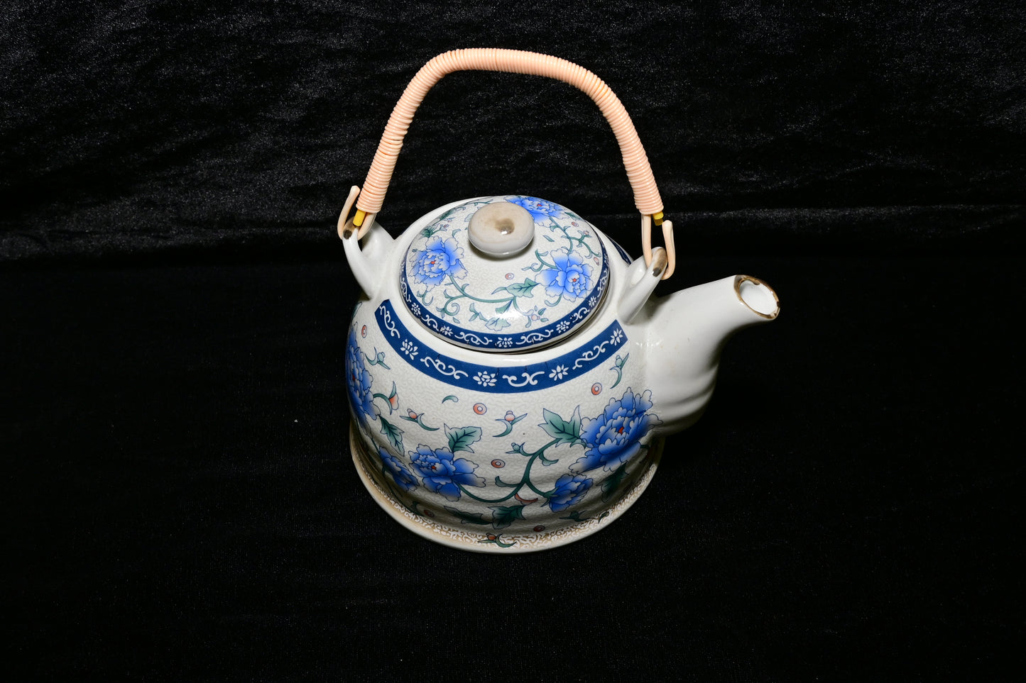 Blue Floral Ceramic Teapot with Infuser