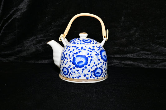 Blue Floral Ceramic Teapot with Infuser