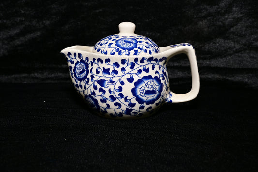 Blue Floral Ceramic Teapot with Infuser