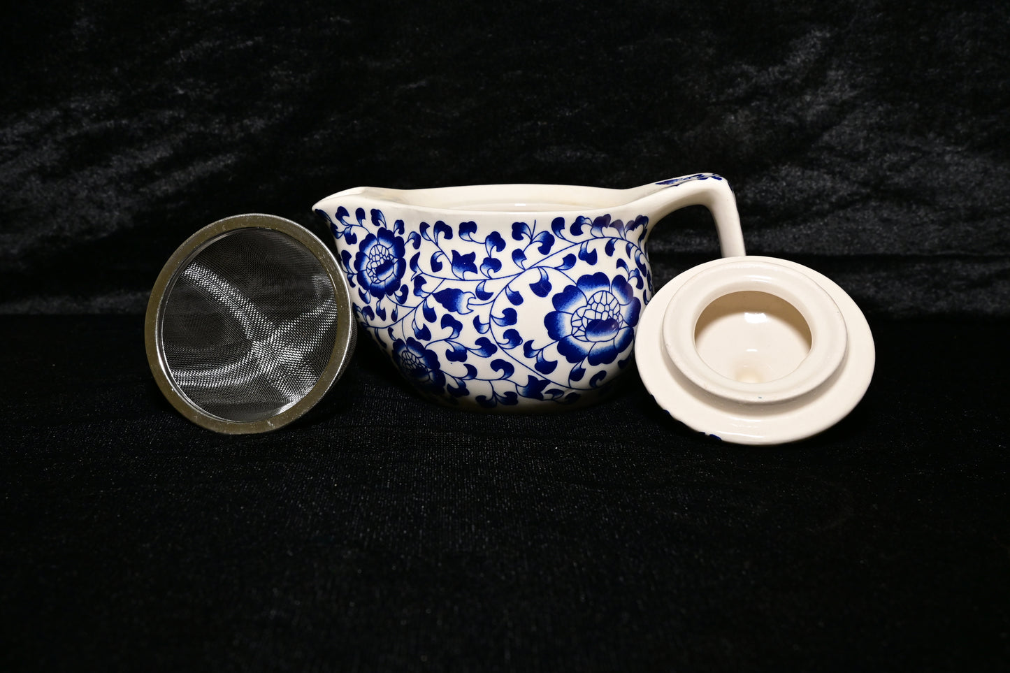Blue Floral Ceramic Teapot with Infuser