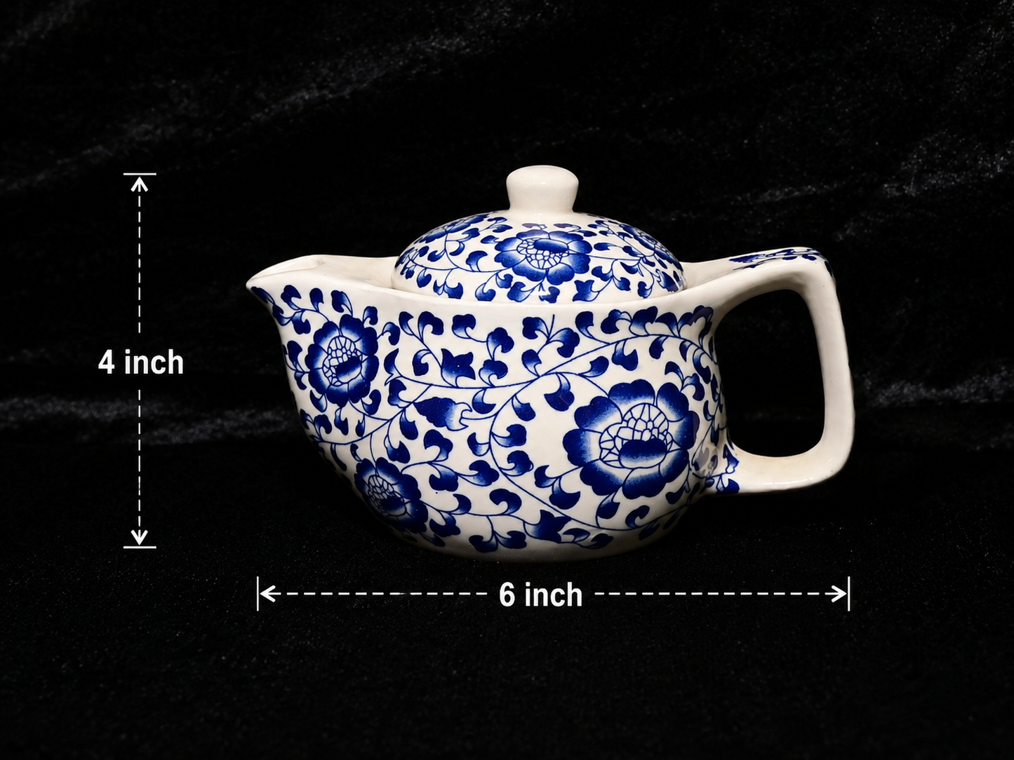 Blue Floral Ceramic Teapot with Infuser