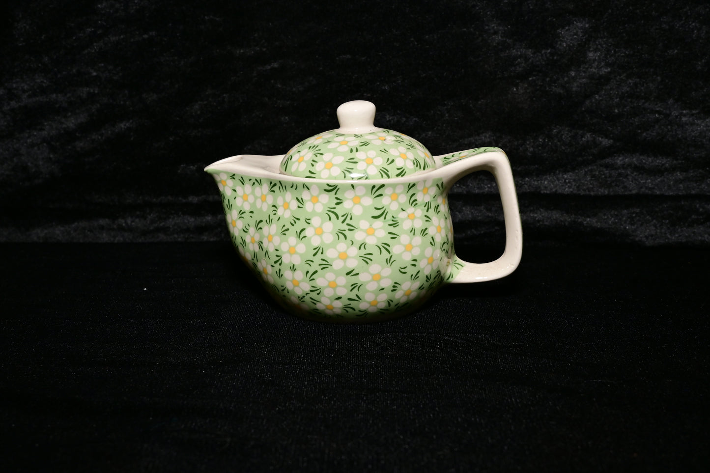 Green Floral Ceramic Teapot with Infuser