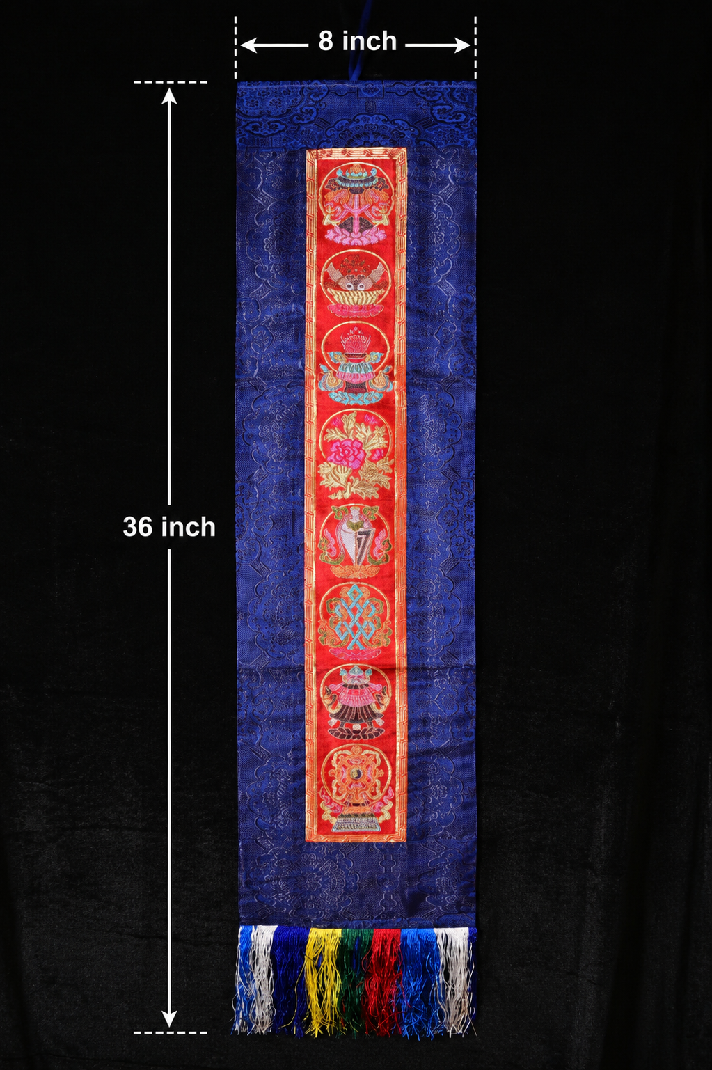 Tibetan Eight Auspicious Symbols Wall Hanging