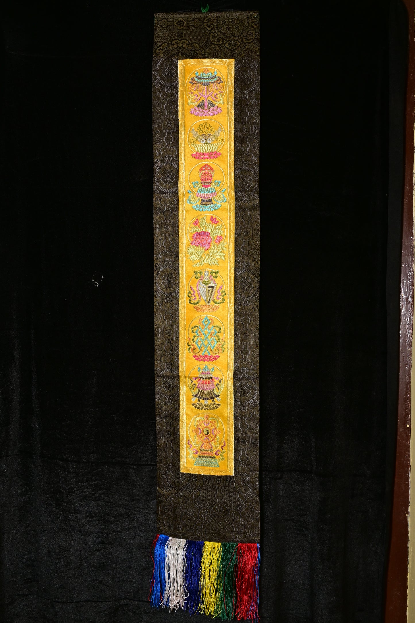 Tibetan Eight Auspicious Symbols Wall Hanging