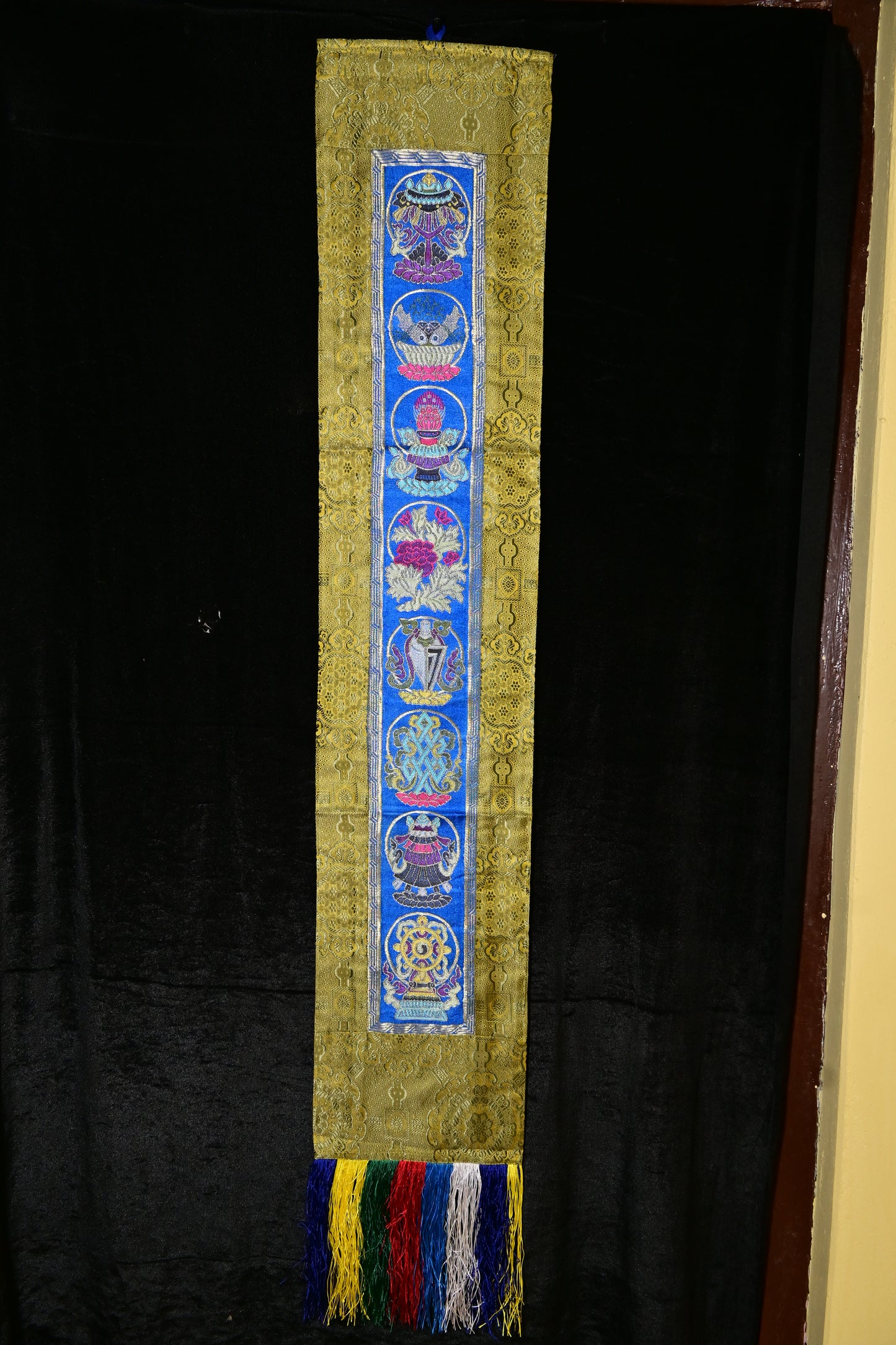 Tibetan Eight Auspicious Symbols Wall Hanging