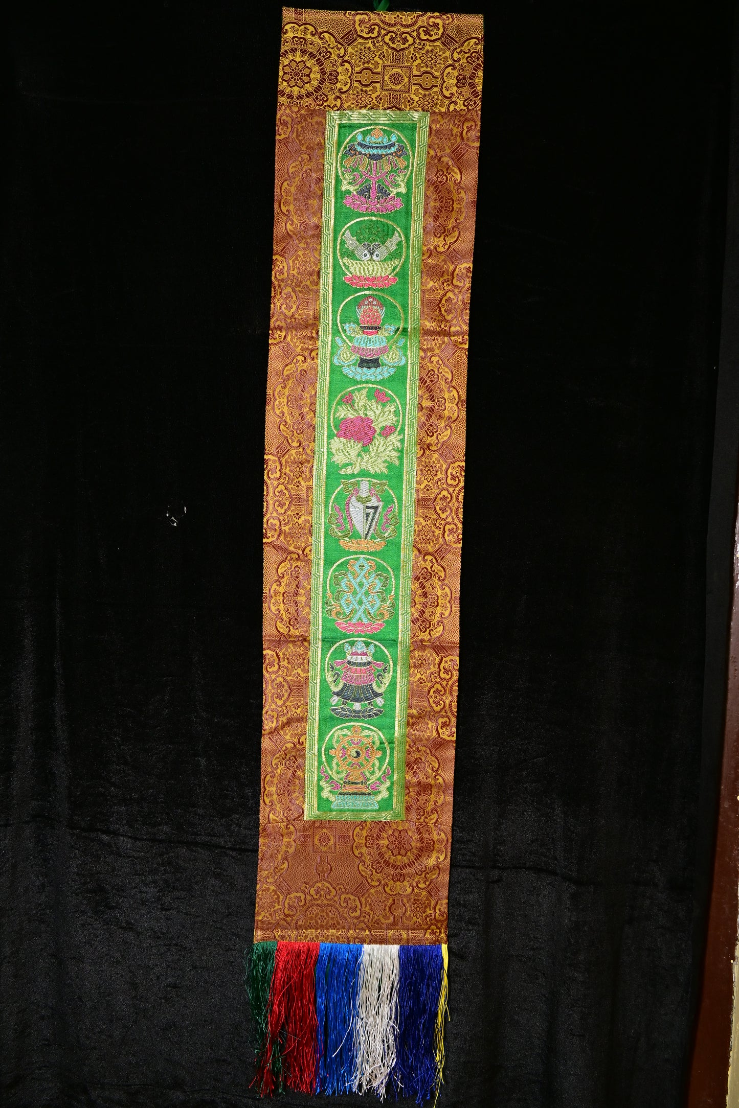 Tibetan Eight Auspicious Symbols Wall Hanging