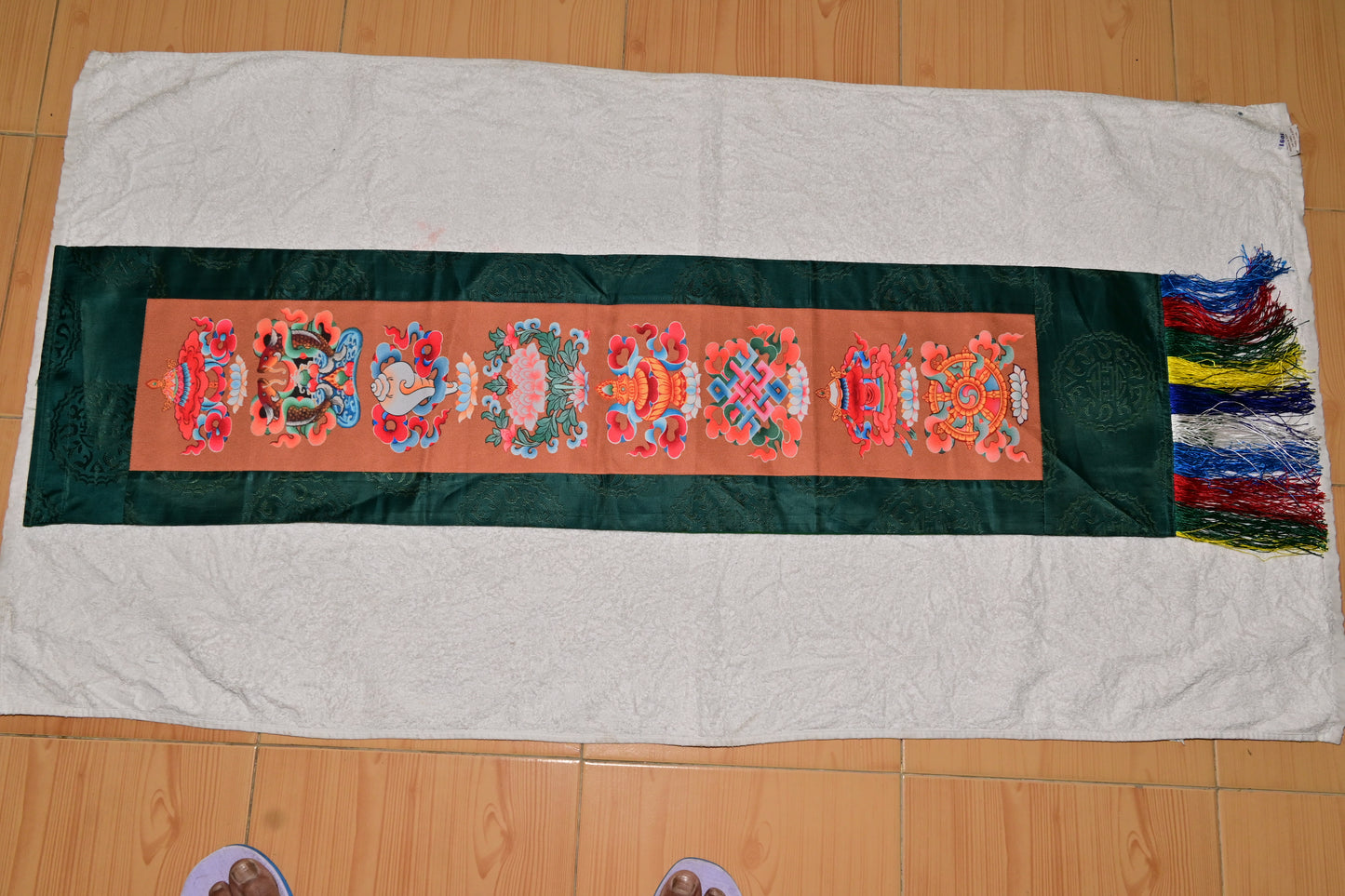 Tibetan Eight Auspicious Symbols Wall Hanging