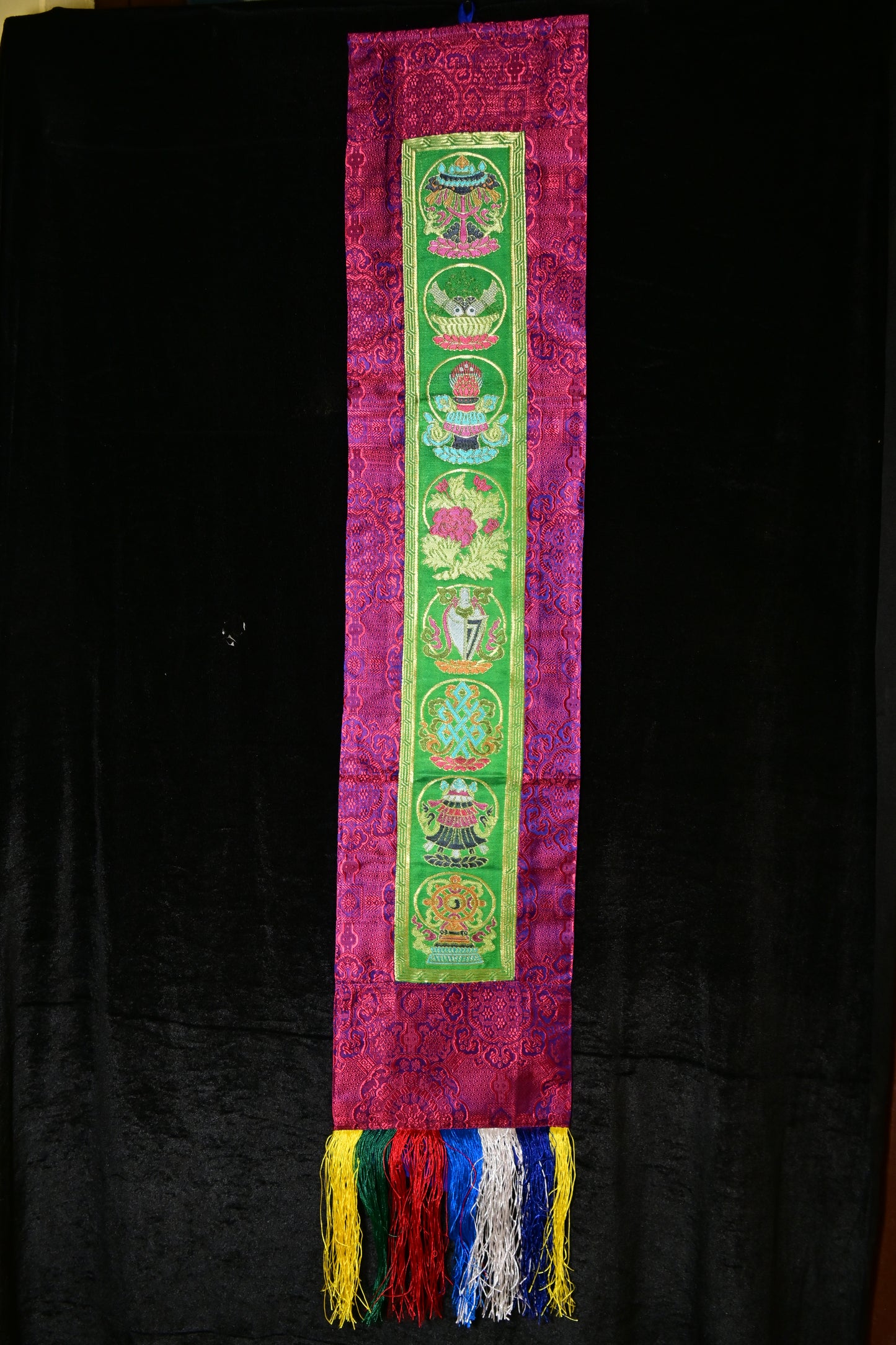 Tibetan Eight Auspicious Symbols Wall Hanging